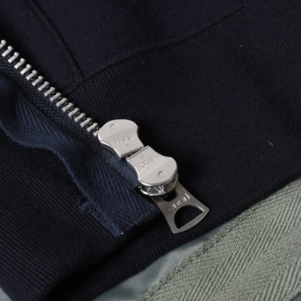 極美品 sacai サカイ ナイロンツイル × スポンジスウェット フーディ 24-03455M サイズ2 ネイビー カーキ 中古 4a007480