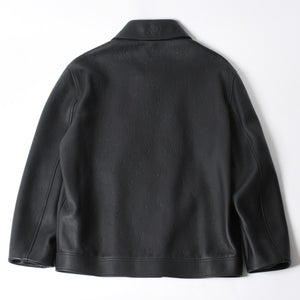 新品同様品 LOUIS VUITTON ルイヴィトン ダミエスプレッドレザージャケット RM222M RMT HNL08W サイズ52 ブラック 中古 4a007242