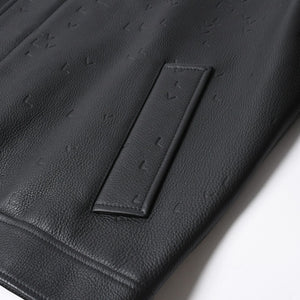 新品同様品 LOUIS VUITTON ルイヴィトン ダミエスプレッドレザージャケット RM222M RMT HNL08W サイズ52 ブラック 中古 4a007242
