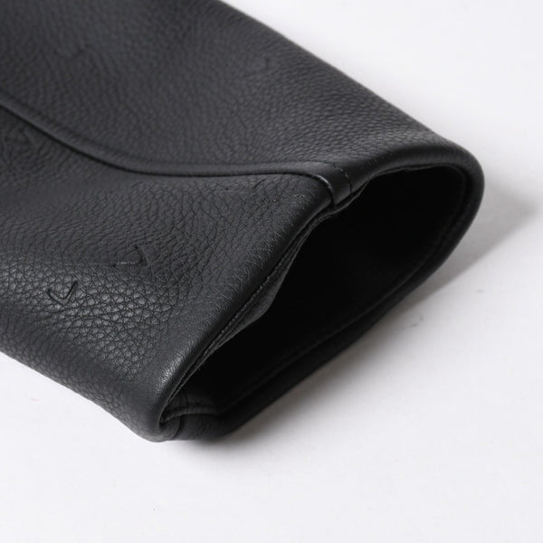 新品同様品 LOUIS VUITTON ルイヴィトン ダミエスプレッドレザージャケット RM222M RMT HNL08W サイズ52 ブラック 中古 4a007242