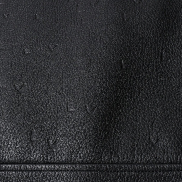 新品同様品 LOUIS VUITTON ルイヴィトン ダミエスプレッドレザージャケット RM222M RMT HNL08W サイズ52 ブラック 中古 4a007242
