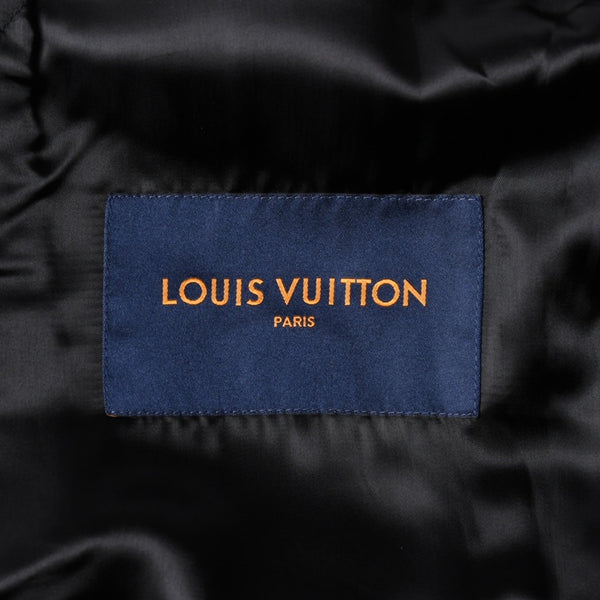 新品同様品 LOUIS VUITTON ルイヴィトン ダミエスプレッドレザージャケット RM222M RMT HNL08W サイズ52 ブラック 中古 4a007242