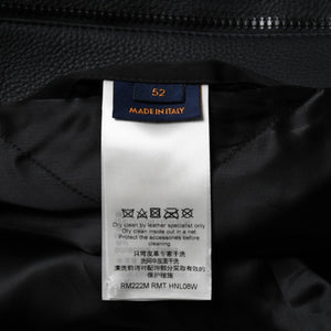 新品同様品 LOUIS VUITTON ルイヴィトン ダミエスプレッドレザージャケット RM222M RMT HNL08W サイズ52 ブラック 中古 4a007242