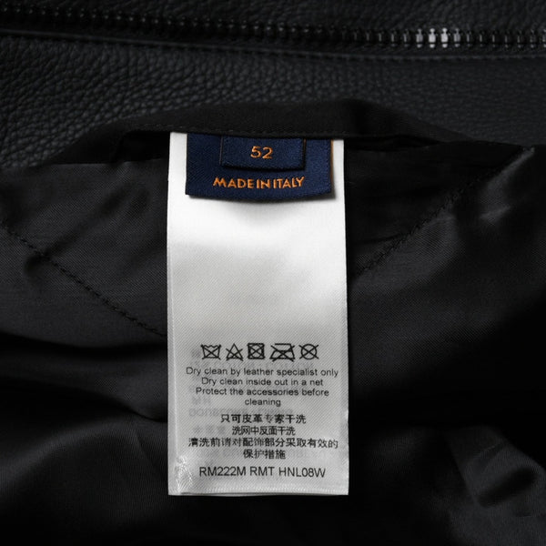 新品同様品 LOUIS VUITTON ルイヴィトン ダミエスプレッドレザージャケット RM222M RMT HNL08W サイズ52 ブラック 中古 4a007242