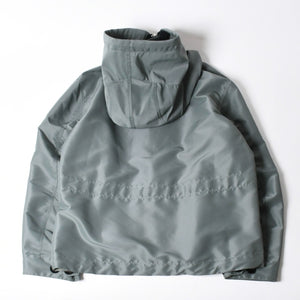 極美品 sacai サカイ ナイロンツイル × スポンジスウェット フーディ 24-03455M サイズ2 ネイビー カーキ 中古 4a007480