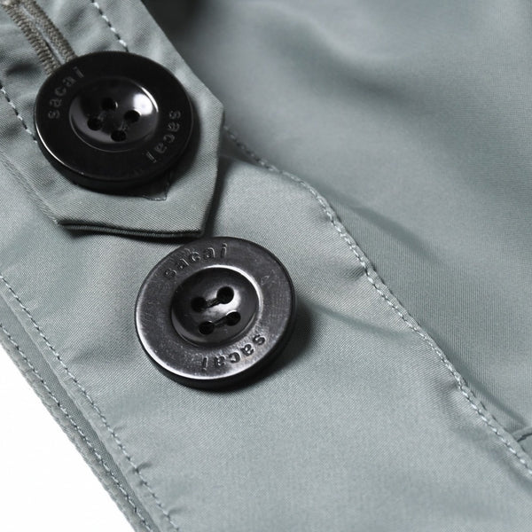 極美品 sacai サカイ ナイロンツイル × スポンジスウェット フーディ 24-03455M サイズ2 ネイビー カーキ 中古 4a007480