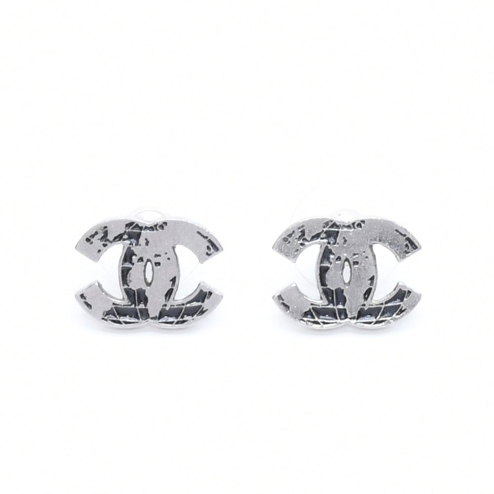CHANEL シャネル ココマーク ピアス アクセサリー 重量約3.27g 13K刻印 ガンメタ ブラック メタル 両耳用 美品 中古 4a007540