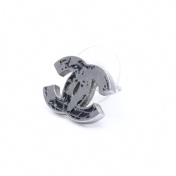 CHANEL シャネル ココマーク ピアス アクセサリー 重量約3.27g 13K刻印 ガンメタ ブラック メタル 両耳用 美品 中古 4a007540