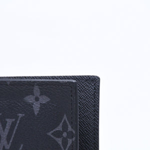 新品未使用 LOUIS VUITTON ルイヴィトン モノグラムエクリプス クーヴェルテュール パスポールMM M64501 パスポートケース ブラック 中古 4a007226