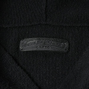 新品未使用 CHROME HEARTS クロムハーツ プルオーバー ニットフーディー サイズMED/LRG ハラコ CHクロスパッチ 3パッチ シルバー925 中古 4a007544