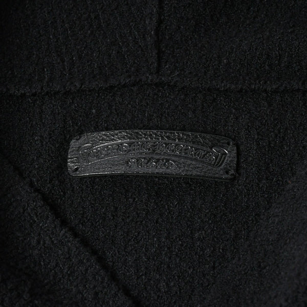 新品未使用 CHROME HEARTS クロムハーツ プルオーバー ニットフーディー サイズMED/LRG ハラコ CHクロスパッチ 3パッチ シルバー925 中古 4a007544