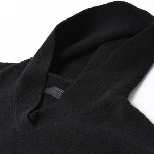 新品未使用 CHROME HEARTS クロムハーツ プルオーバー ニットフーディー サイズMED/LRG ハラコ CHクロスパッチ 3パッチ シルバー925 中古 4a007544