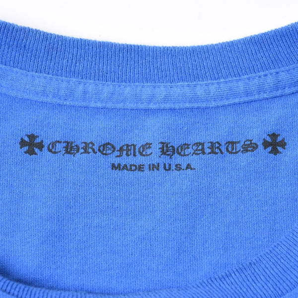極美品 CHROME HEARTS クロムハーツ That Group Scroll Tee 半袖Tシャツ サイズL ブルー パープル スクロールラベルロゴ 中古 4a007555