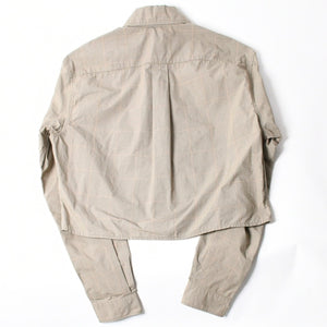 極美品 MIUMIU ミュウミュウ Technical check zip-up shirt テクニカル チェック ジップアップシャツ MK1905 サイズ38 ベージュ 中古 4a007249