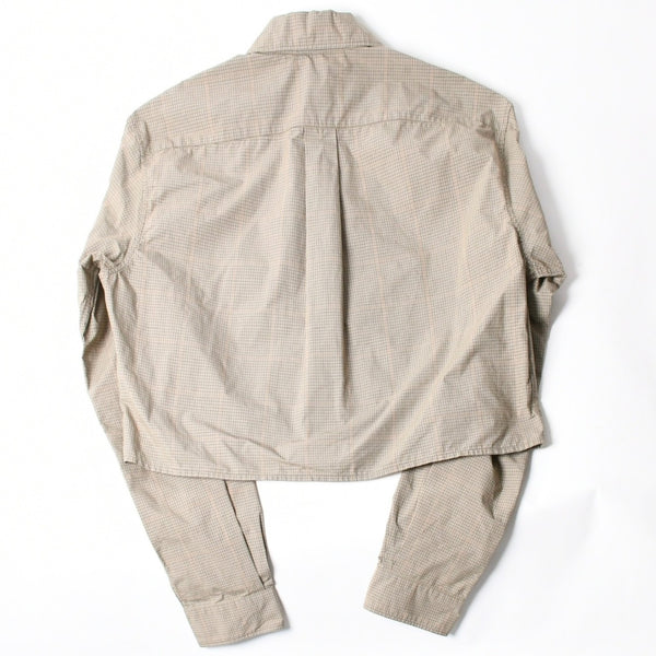 極美品 MIUMIU ミュウミュウ Technical check zip-up shirt テクニカル チェック ジップアップシャツ MK1905 サイズ38 ベージュ 中古 4a007249