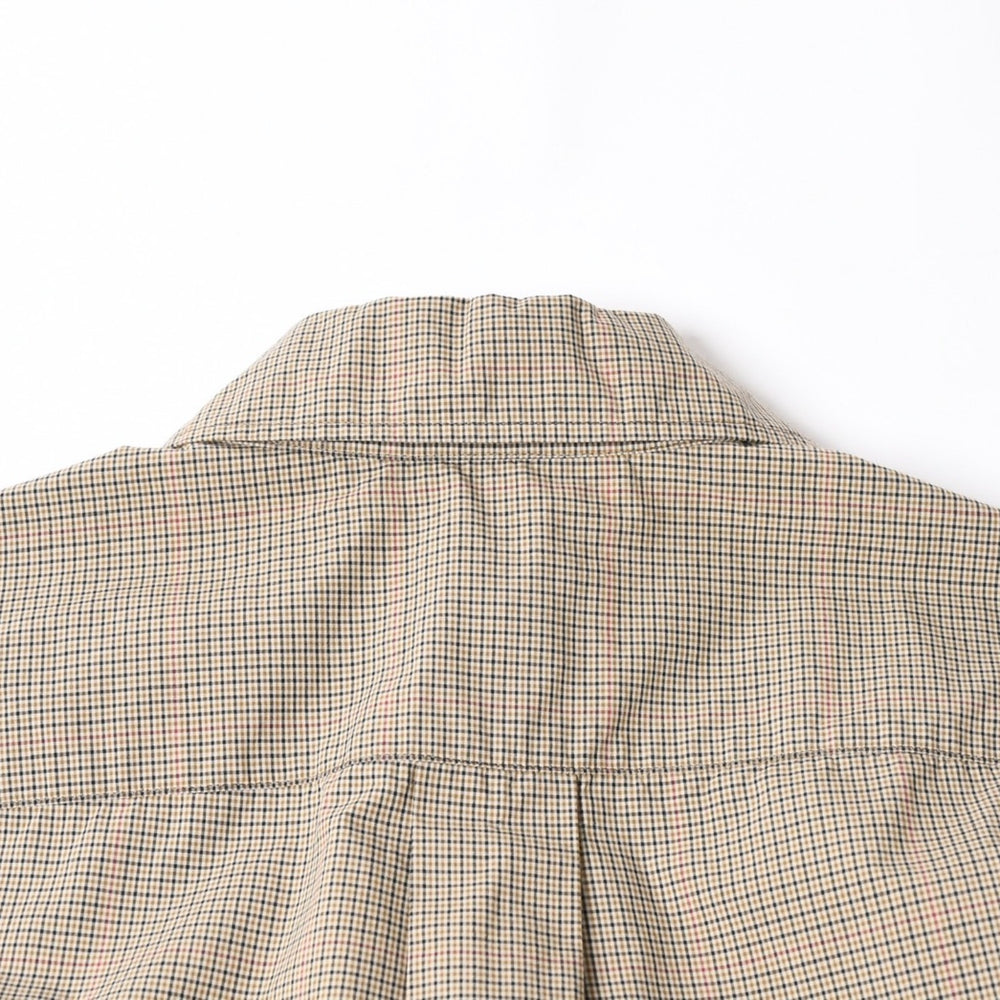 極美品 MIUMIU ミュウミュウ Technical check zip-up shirt テクニカル チェック ジップアップシャツ MK1905 サイズ38 ベージュ 中古 4a007249