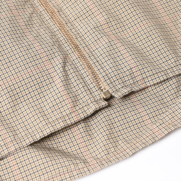 極美品 MIUMIU ミュウミュウ Technical check zip-up shirt テクニカル チェック ジップアップシャツ MK1905 サイズ38 ベージュ 中古 4a007249