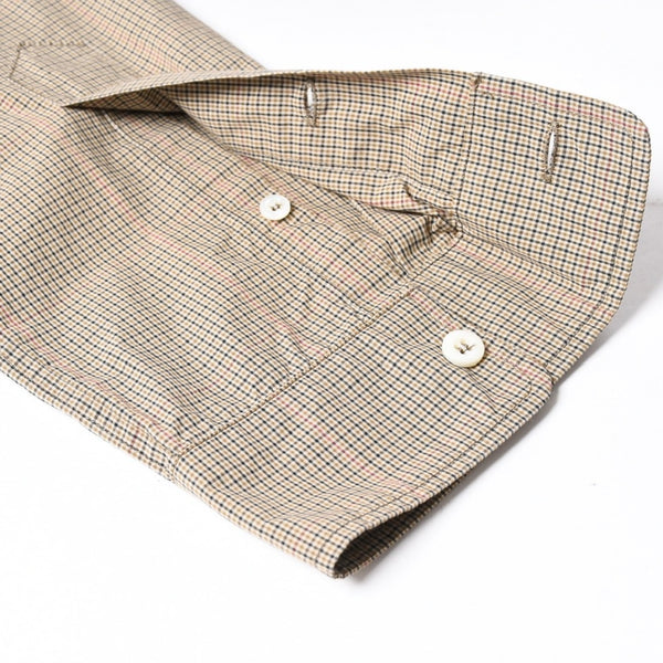 極美品 MIUMIU ミュウミュウ Technical check zip-up shirt テクニカル チェック ジップアップシャツ MK1905 サイズ38 ベージュ 中古 4a007249