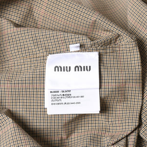 極美品 MIUMIU ミュウミュウ Technical check zip-up shirt テクニカル チェック ジップアップシャツ MK1905 サイズ38 ベージュ 中古 4a007249