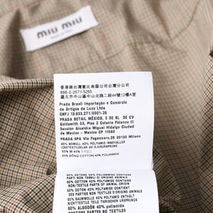 極美品 MIUMIU ミュウミュウ Technical check zip-up shirt テクニカル チェック ジップアップシャツ MK1905 サイズ38 ベージュ 中古 4a007249