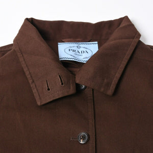極美品 PRADA プラダ Old gabardine cotton shirt jacket オールド ギャバジン コットン シャツ ジャケット P8011 サイズ36 中古 4a007251