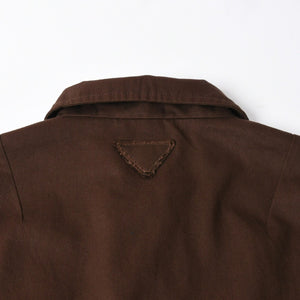 極美品 PRADA プラダ Old gabardine cotton shirt jacket オールド ギャバジン コットン シャツ ジャケット P8011 サイズ36 中古 4a007251