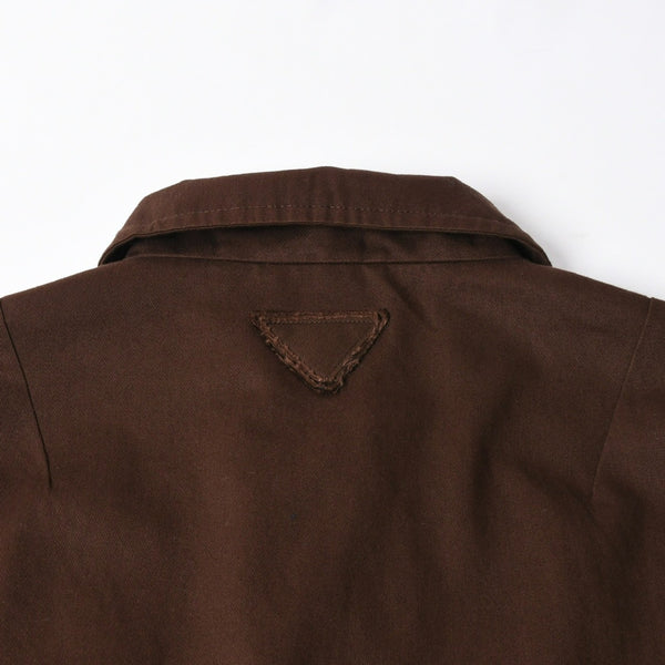 極美品 PRADA プラダ Old gabardine cotton shirt jacket オールド ギャバジン コットン シャツ ジャケット P8011 サイズ36 中古 4a007251