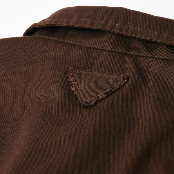 極美品 PRADA プラダ Old gabardine cotton shirt jacket オールド ギャバジン コットン シャツ ジャケット P8011 サイズ36 中古 4a007251