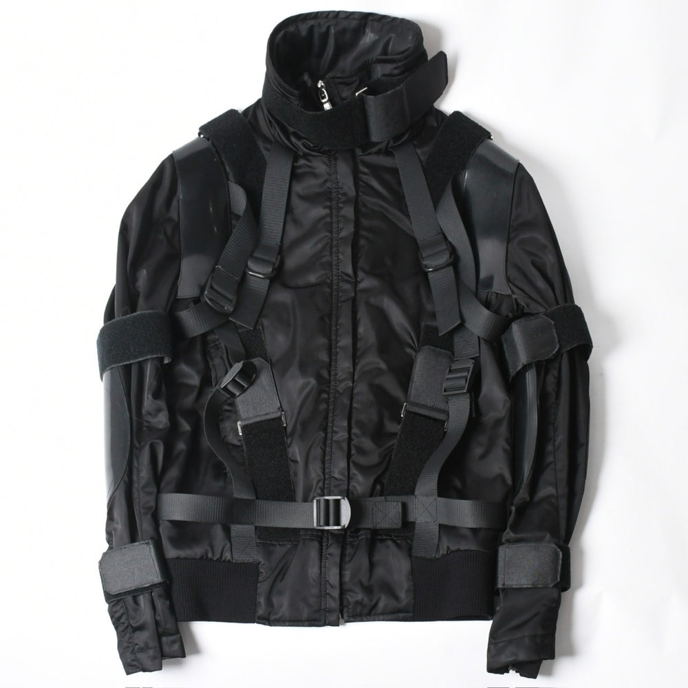 極美品 DOLCE＆GABBANA ドルチェアンドガッバーナ ボンデージジャケット パラシュートジャケット FW2003 GSP1J 9853 ブラック サイズ40 中古 4a006728