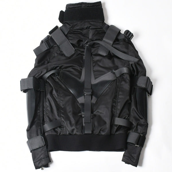 極美品 DOLCE＆GABBANA ドルチェアンドガッバーナ ボンデージジャケット パラシュートジャケット FW2003 GSP1J 9853 ブラック サイズ40 中古 4a006728