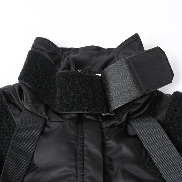 極美品 DOLCE＆GABBANA ドルチェアンドガッバーナ ボンデージジャケット パラシュートジャケット FW2003 GSP1J 9853 ブラック サイズ40 中古 4a006728