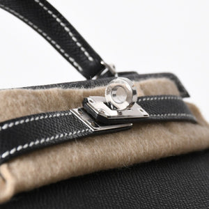 新品未使用 オーダー品 HERMES エルメス Mini Kelly2 ミニケリー2 ミニハンドバッグ ブラック イエロー エプソン K刻印 シルバー金具 中古 4a007567