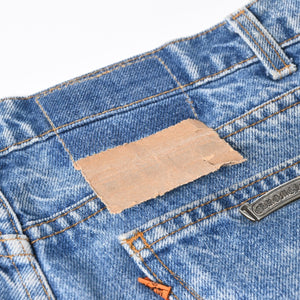 極美品 CHROME HEARTS × Levi's クロムハーツ リーバイス 517 クロスパッチ デニムパンツ インディゴブルー ブラック サイズ34 中古 4a007570