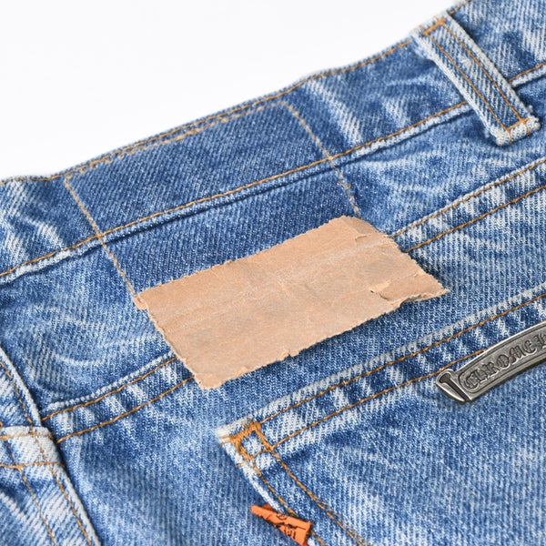 極美品 CHROME HEARTS × Levi's クロムハーツ リーバイス 517 クロスパッチ デニムパンツ インディゴブルー ブラック サイズ34 中古 4a007570