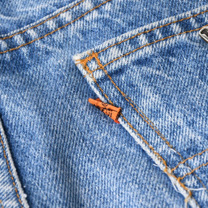 極美品 CHROME HEARTS × Levi's クロムハーツ リーバイス 517 クロスパッチ デニムパンツ インディゴブルー ブラック サイズ34 中古 4a007570