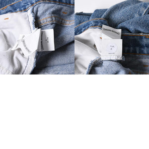 極美品 CHROME HEARTS × Levi's クロムハーツ リーバイス 517 クロスパッチ デニムパンツ インディゴブルー ブラック サイズ34 中古 4a007570