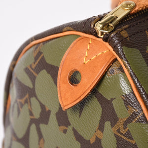 極美品 LOUIS VUITTON ルイヴィトン ハンドバッグ スピーディ30 モノグラムグラフィティ カーキ M92194 ゴールド金具 中古 4a007563