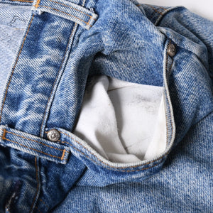極美品 CHROME HEARTS × Levi's クロムハーツ リーバイス 517 クロスパッチ デニムパンツ インディゴブルー ブラック サイズ34 中古 4a007570