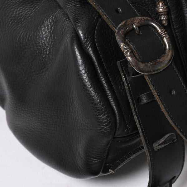 極美品 CHROME HEARTS クロムハーツ BSフレア バックパック リュック ガンスリンガー レザー シルバー925 ブラック 中古 4a007573
