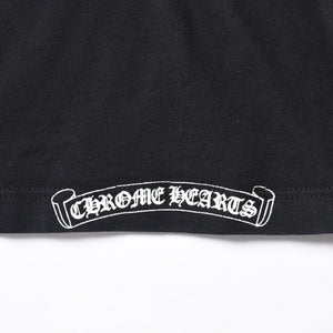 極美品 CHROME HEARTS クロムハーツ オールド バックCHクロスプリント Tシャツ ブラック Mサイズ カットソー 半袖 中古 4a007320