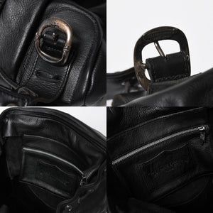 極美品 CHROME HEARTS クロムハーツ BSフレア バックパック リュック ガンスリンガー レザー シルバー925 ブラック 中古 4a007573