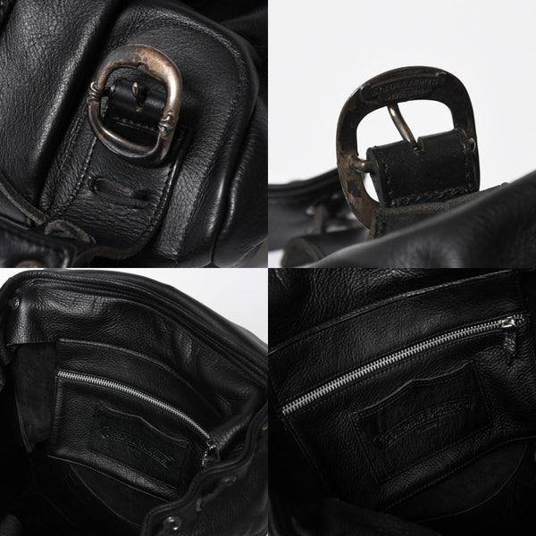 極美品 CHROME HEARTS クロムハーツ BSフレア バックパック リュック ガンスリンガー レザー シルバー925 ブラック 中古 4a007573
