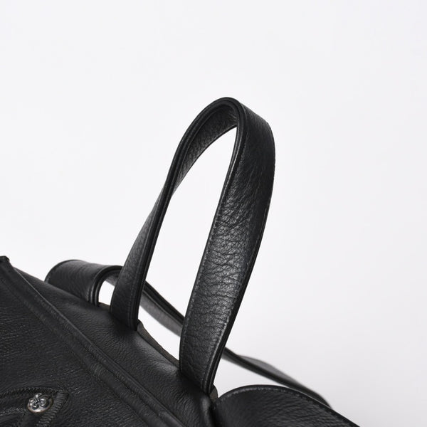 極美品 CHROME HEARTS クロムハーツ BSフレア バックパック リュック ガンスリンガー レザー シルバー925 ブラック 中古 4a007573