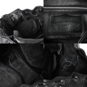 極美品 CHROME HEARTS クロムハーツ BSフレア バックパック リュック ガンスリンガー レザー シルバー925 ブラック 中古 4a007573