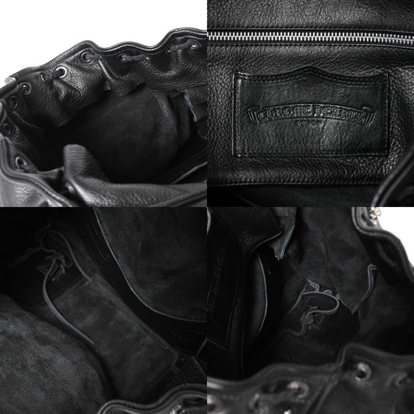 極美品 CHROME HEARTS クロムハーツ BSフレア バックパック リュック ガンスリンガー レザー シルバー925 ブラック 中古 4a007573