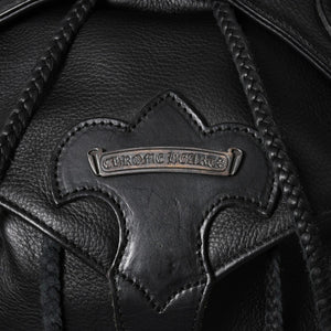 極美品 CHROME HEARTS クロムハーツ BSフレア バックパック リュック ガンスリンガー レザー シルバー925 ブラック 中古 4a007573