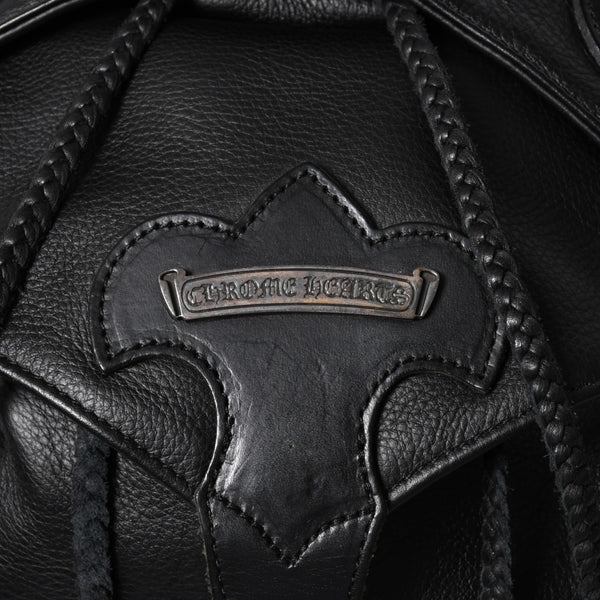 極美品 CHROME HEARTS クロムハーツ BSフレア バックパック リュック ガンスリンガー レザー シルバー925 ブラック 中古 4a007573