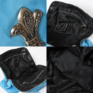 CHROME HEARTS クロムハーツ SLOUCHY MO スラウチー モー BSフレア ハンドバッグ フレアニー ダガージップ スクロールラベル スエード 美品 中古 4a007574