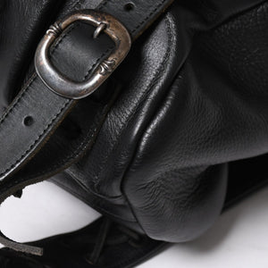 極美品 CHROME HEARTS クロムハーツ BSフレア バックパック リュック ガンスリンガー レザー シルバー925 ブラック 中古 4a007573