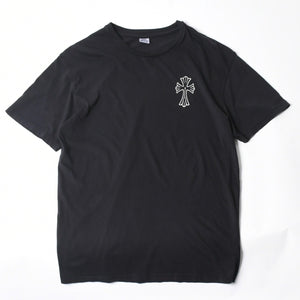 極美品 CHROME HEARTS クロムハーツ オールド バックCHクロスプリント Tシャツ ブラック Mサイズ カットソー 半袖 中古 4a007320